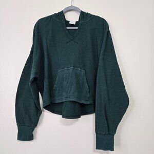 OFFLINE By Aerie Waffle Hoodie forest green oversized M